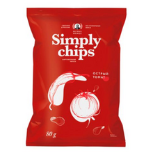 Картофельные чипсы Simply chips Острый томат 80г*21