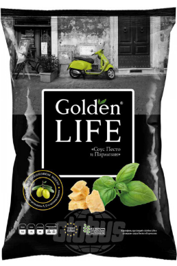 Картофель хрустящий Golden Life «Со вкусом Соуса Песто и Пармезана» 90г