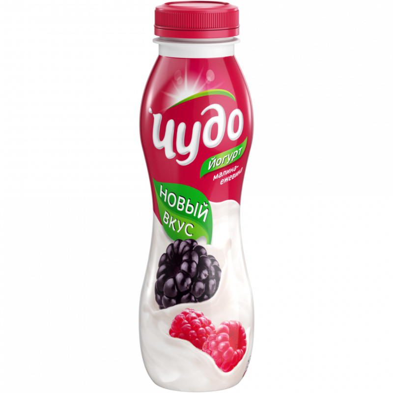 Йогурт Чудо питьевой двойной вкус малина-ежевика 2,4% 270г — купить в  Москве с доставкой на дом, цена в интернет-магазине «АмбарЪ»