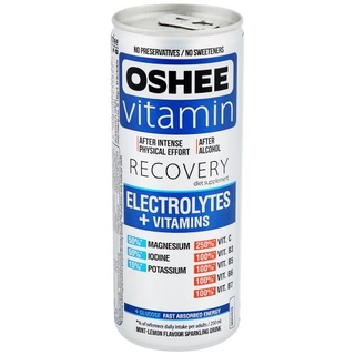 Газированный напиток Oshee Recovery Elektrolity со вкусом мяты и лимона, 250 мл 