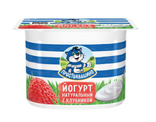 Простоквашино йогурт 110г со вкусом клубники
