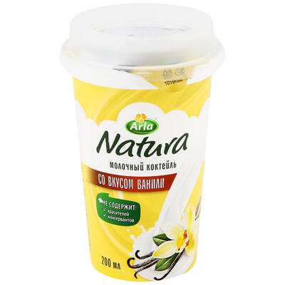 Молочный ультрапастеризованный коктейль Arla Natura cо вкусом ванили 1,4% 200мл*10