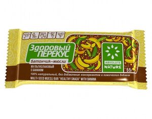 Батончик - Мюсли "Здоровый перекус " с бананом     (20 *4)  * 55 г