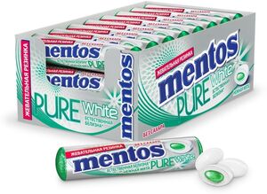 Mentos Жевательная резинка со вкусом Нежная мята 15,5г