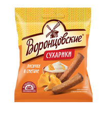 Воронцовские Сухари-гренки со вкусом Лисички жареные в сметане 120 гр