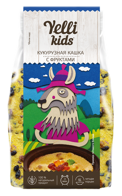 Кукурузная кашка с фруктами Yelli kids 120г *9