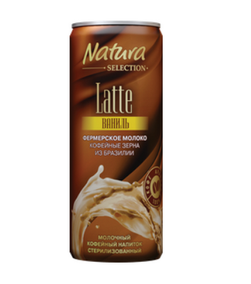 Natura Selection Молочный кофейный напиток стерилизованный «LATTE ВАНИЛЬ» 220 мл