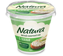 Natura Мягкий сливочный сыр с  зеленью 150 гр