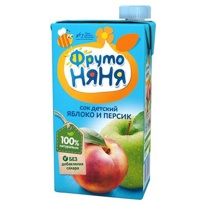 СОК  0,5л (15шт)'Фруто Няня" яблочный- персиковый неосветленный 