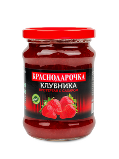  Клубника, протёртая с сахаром Краснодарочка 280гр ст/б 