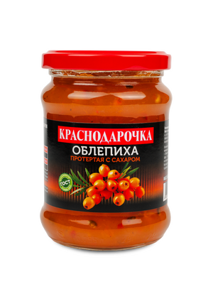 Облепиха, протёртая с сахаром Краснодарочка 280гр ст/б