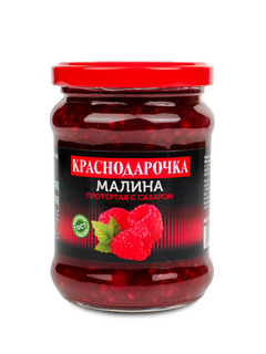  Малина, протёртая с сахаром Краснодарочка 280гр ст/б