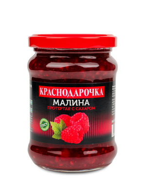  Малина, протёртая с сахаром Краснодарочка 280гр ст/б