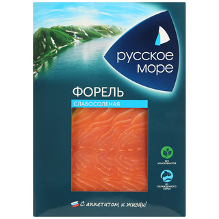 Форель слабосоленая филе-ломтики "Русское море" 120гр