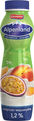 Alpenland Напиток йогуртный пастеризованный фруктовый Персик-Маракуйя 1,2% 290 гр.