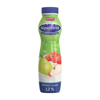 Alpenland Напиток йогуртный пастеризованный фруктовый Яблоко-Груша 1,2% 290 гр.