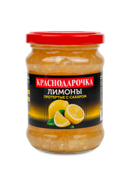  Лимоны, протёртые с сахаром Краснодарочка 280гр ст/б