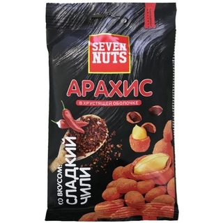  Арахис Seven Nuts в хрустящей оболочке со вкусом  сладкий чили 50 гр