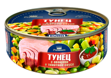 Тунец Евроконсерв в томатном соусе, с овощами, 230 г *24