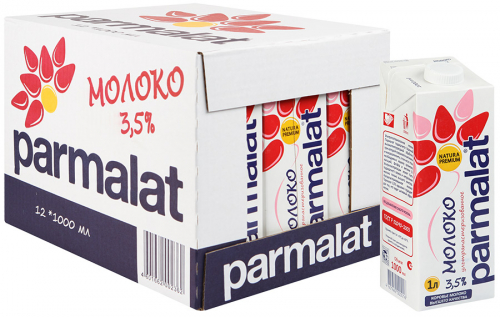 МОЛОКО ультрапастеризованное 3,5% Parmalat 1л х 16