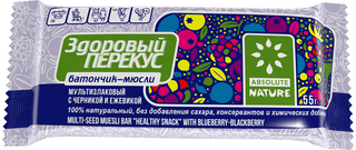 Батончик - Мюсли "Здоровый перекус " с черникой и ежевикой    (20 *4)  * 55 г