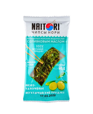 Чипсы водоросли NAITORI оливка  3 гр 1/240