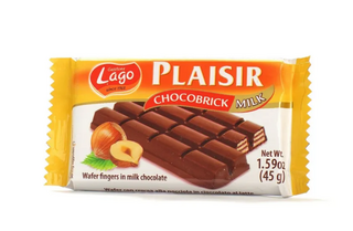 Вафли Gastone Lago Plaisir в молочном шоколаде с ореховой начинкой, 45 г *96