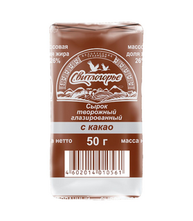Сырок творожный глазированный какао Свитлогорье 26% 50гр*24