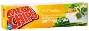 Мегачипсы картофельные со вкусом сметаны и лука 100г * 25шт