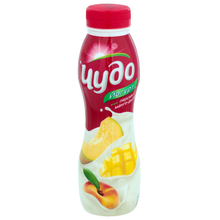 Йогурт Чудо питьевой двойной вкус персик-манго-дыня 2,4% 270г