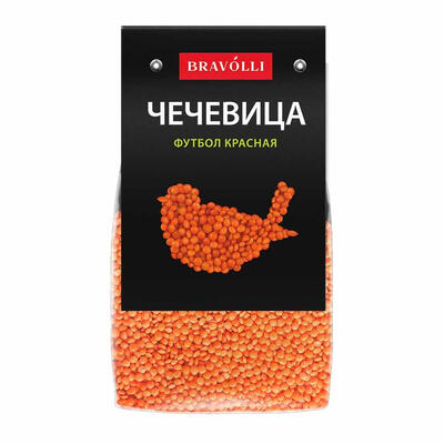 Чечевица красная Футбол Bravolli! 350г *11