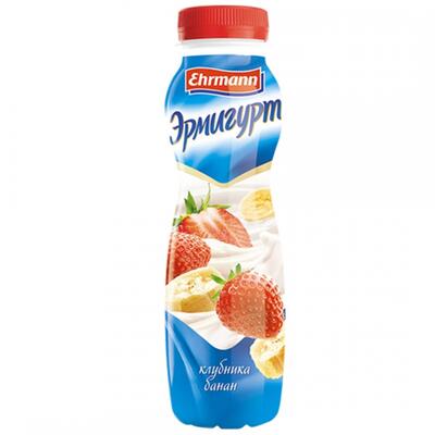 Питьевой йогурт Эрмигурт клубника-банан 1,2% 290г х6