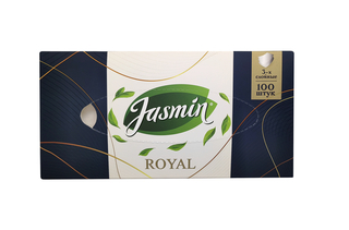 Салфетки косметические в коробке JASMIN "ROYAL" 100шт. 3сл. (в кор 24шт)