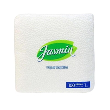 Салфетки  JASMIN 1сл. 24х24 100шт белые (в кор 60шт)