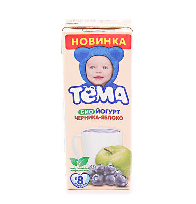 Тема Йогурт питьевой  2,8% 210 г. TBASLIM К12 Черника-Яблоко