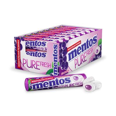 Mentos Жевательная резинка со вкусом Винограда 15,5г