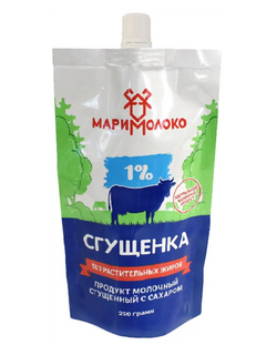 Сгущёнка Маримолоко растительно-молочная, с сахаром, 8,5%, в дой-паке, 250 г *24