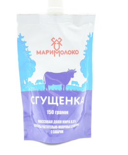Сгущёнка Маримолоко растительно-молочная, с сахаром, 8,5%, в дой-паке, 150 г *24