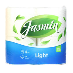 Туалетная бумага JASMIN LIGHT 2сл. 4 рулона ( в кор 24шт)